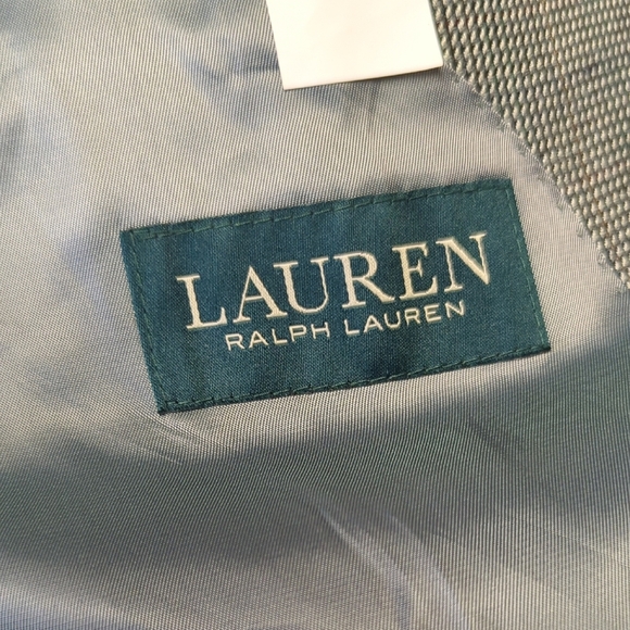 19925 Men's Lauren Ralph Lauren Houndstooth Blazer Gray size 42L preppy Business - Picture 9 of 10